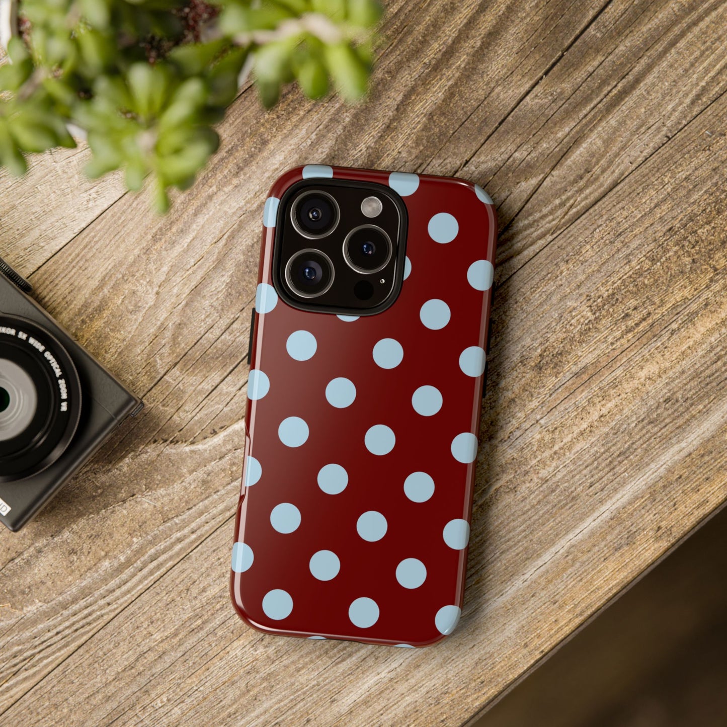 Red and Blue Polka dot