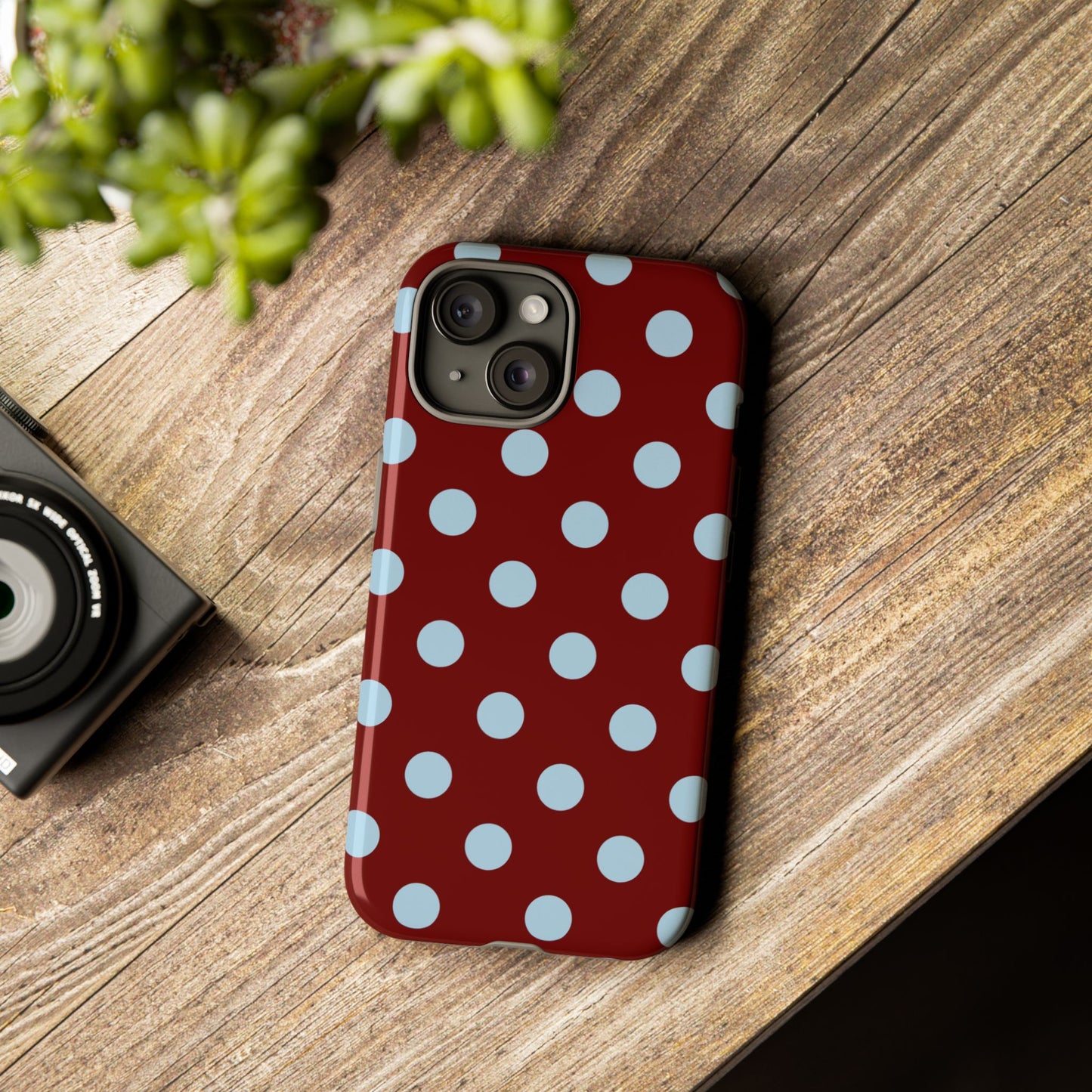 Red and Blue Polka dot