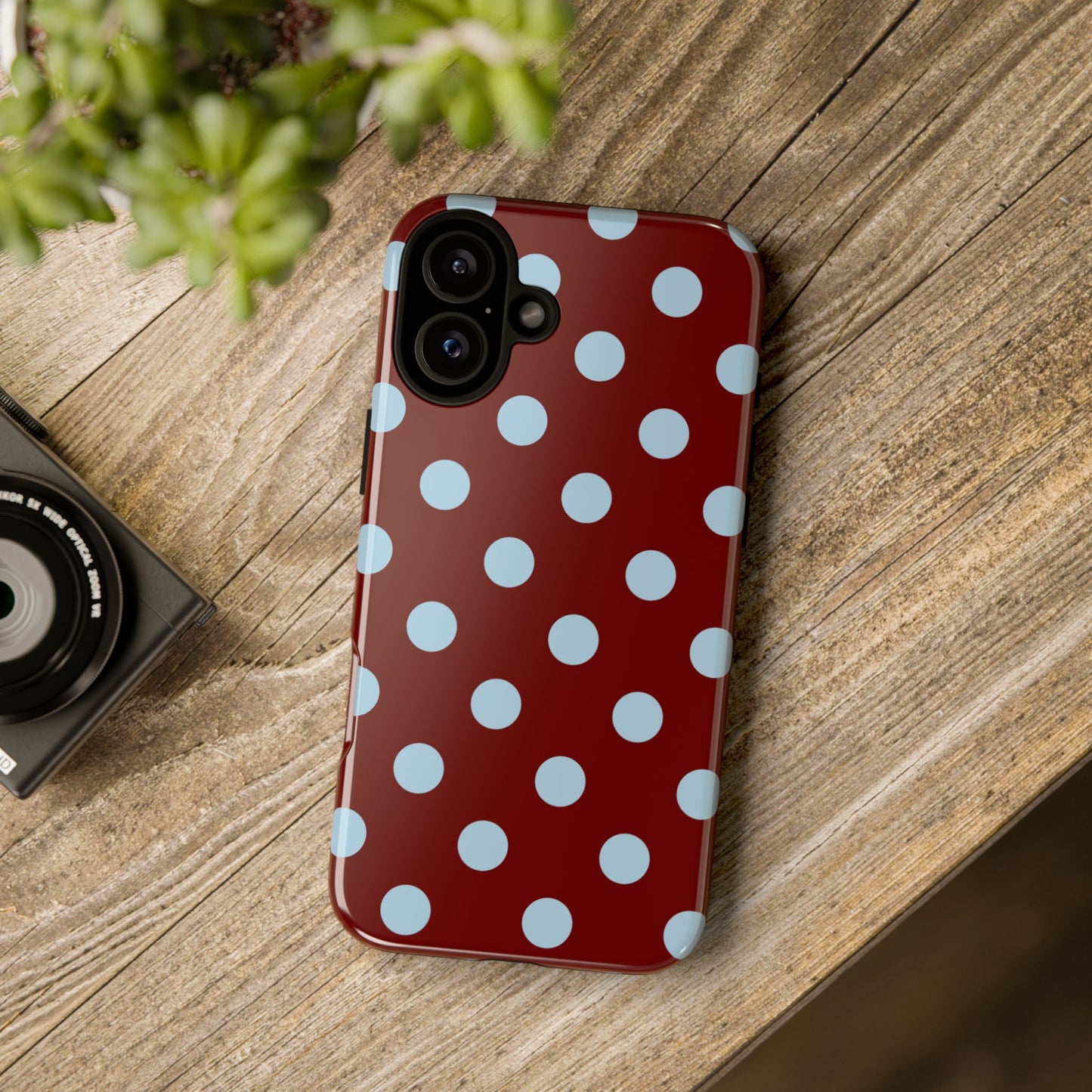 Red and Blue Polka dot