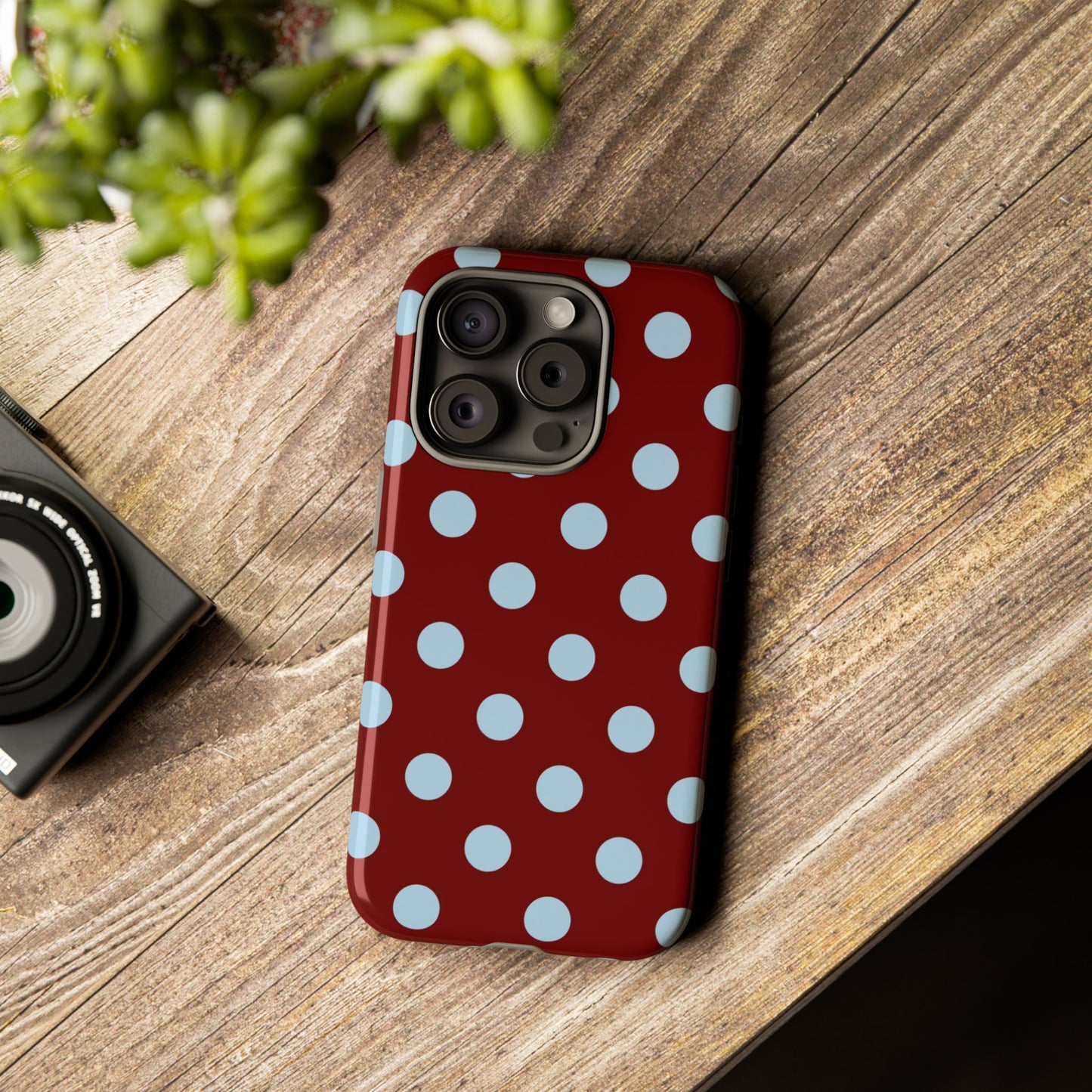 Red and Blue Polka dot