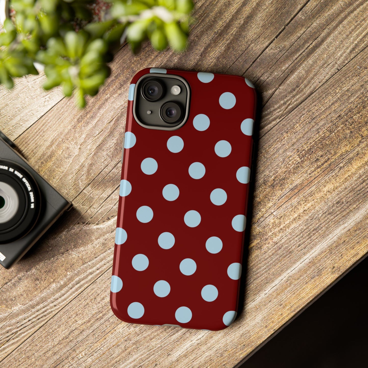 Red and Blue Polka dot