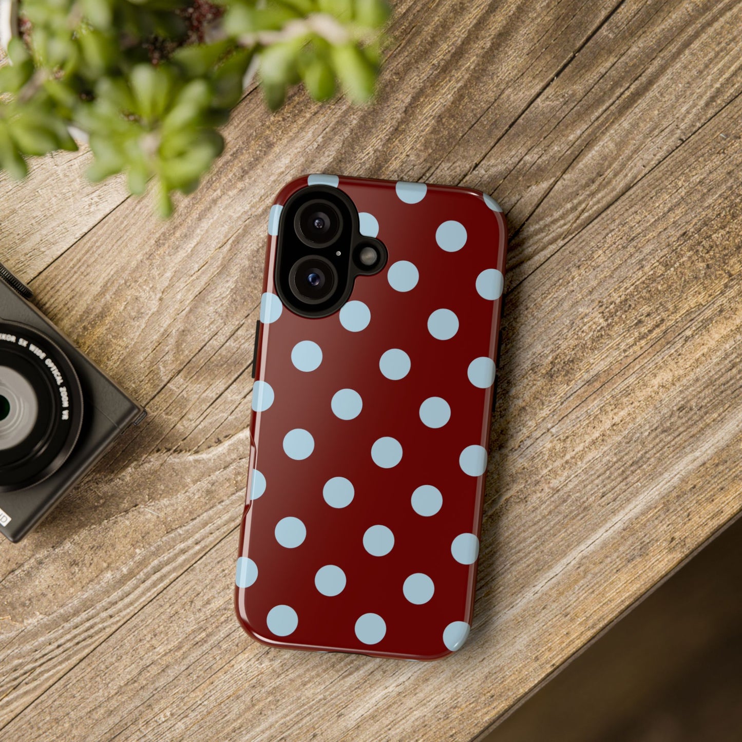 Red and Blue Polka dot
